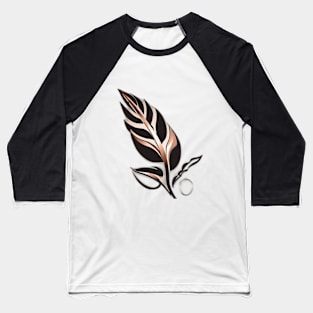 Elegant Rose Gold Feather Artwork No. 448 Baseball T-Shirt